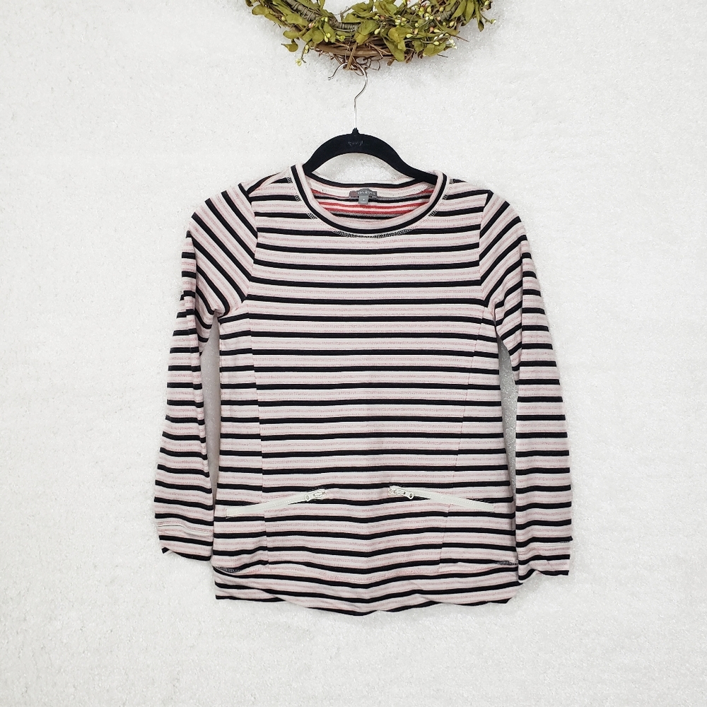 Talbots Striped Front Pocket Sweater